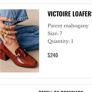 Sezane Victoire Loafers Patent Mahogany - Size 7